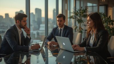 Екип в офис с AI анализ