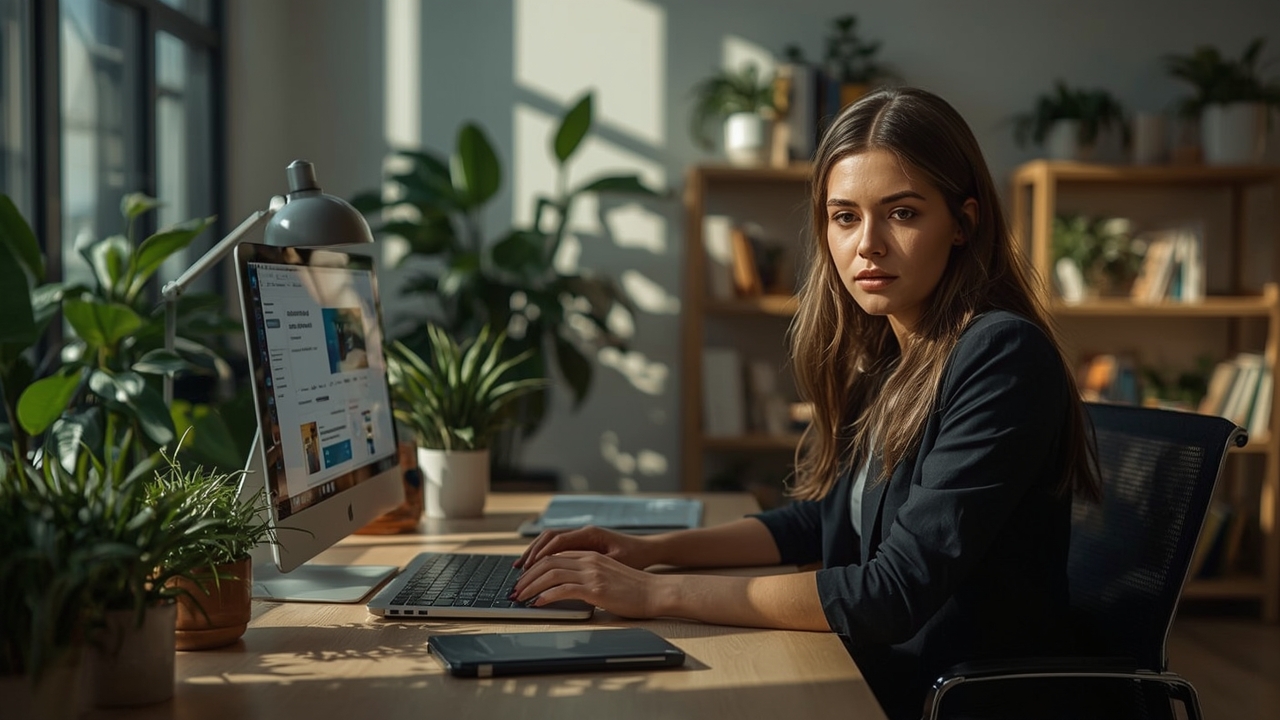 Жена работи на AI блог